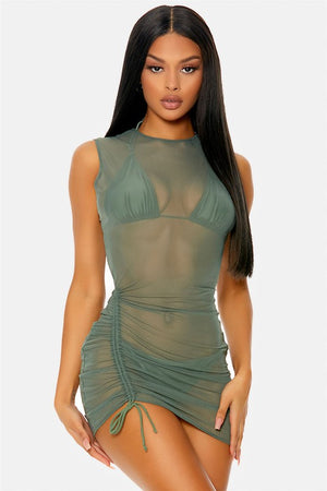 Open image in slideshow, Ollie Mesh Sleeveless Cover Up Dress (ONLINE EXCLUSIVE)
